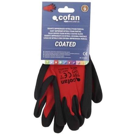 Guantes COFAN Nitrilo Sandy Rojo y Negro